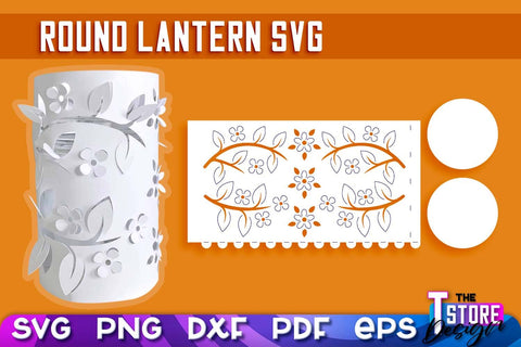 Round Lantern Papercut SVG | Paper Lantern SVG | Night Light Design SVG The T Store Design 
