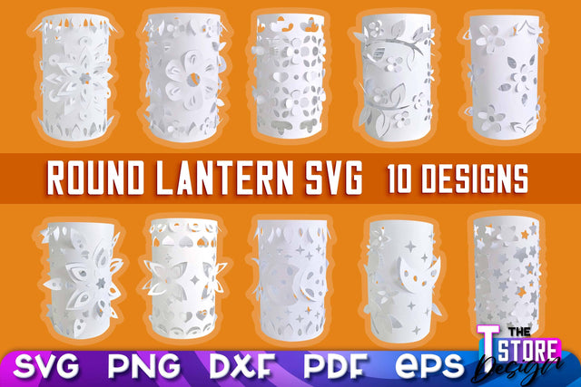 Round Lantern Papercut SVG | Paper Lantern SVG | Night Light Design SVG The T Store Design 