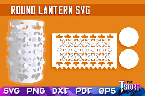 Round Lantern Papercut SVG | Paper Lantern SVG | Night Light Design SVG The T Store Design 