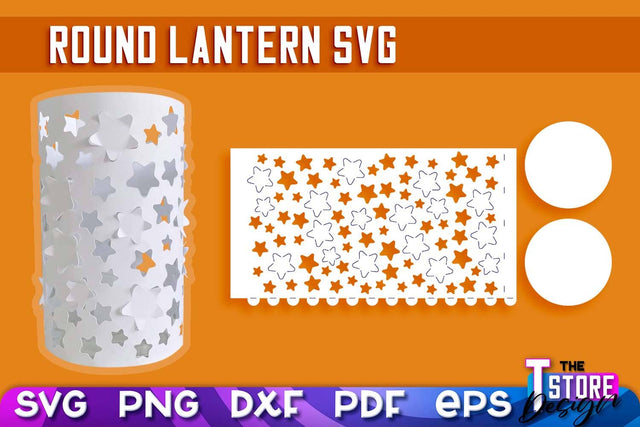 Round Lantern Papercut SVG | Paper Lantern SVG | Night Light Design SVG The T Store Design 