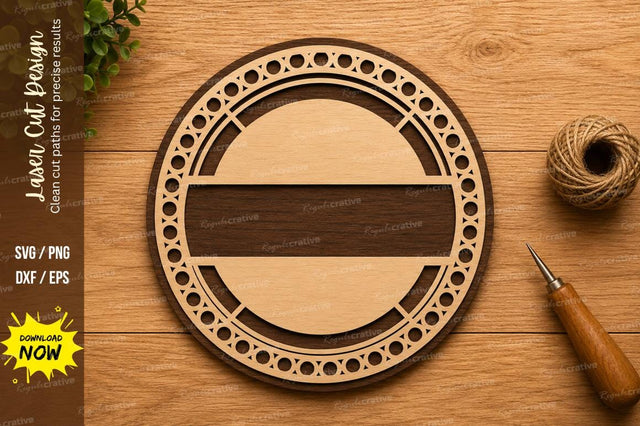 Round Mandala Frame Laser Cut SVG Design SVG Regulrcrative 