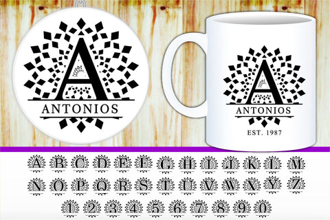 Round Monogram Split Letters SVG Cut Files Designs, Family Name Sign SVG, Split Font SVG, Split Alphabet Set A-Z SVG D2PUTRI Designs 