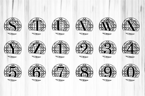 Round Monogram Split Letters SVG Cut Files Designs, Family Name Sign SVG, Split Font SVG, Split Alphabet Set A-Z SVG D2PUTRI Designs 