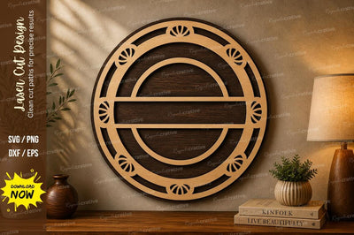 Round Name Frame laser Cut svg Cutting file SVG Regulrcrative 