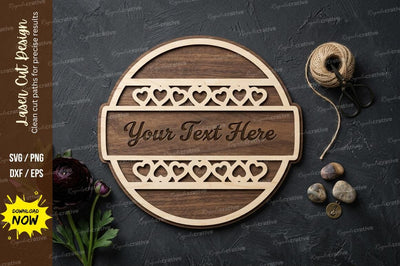 Round Name Frame laser Cut svg Cutting file SVG Regulrcrative 