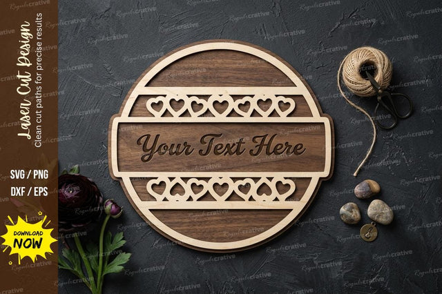 Round Name Frame laser Cut svg Cutting file SVG Regulrcrative 