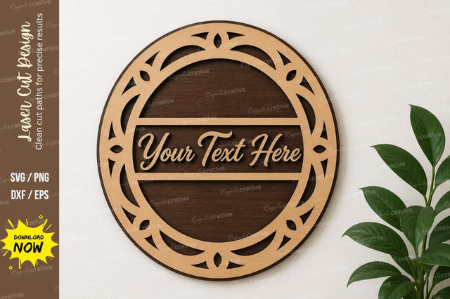 Round Name Frame laser Cut svg Cutting file SVG Regulrcrative 