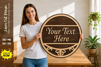 Round Name Frame laser Cut svg Cutting file SVG Regulrcrative 
