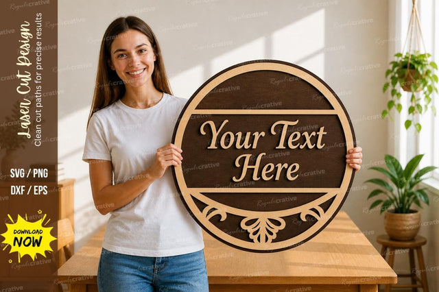 Round Name Frame laser Cut svg Cutting file SVG Regulrcrative 