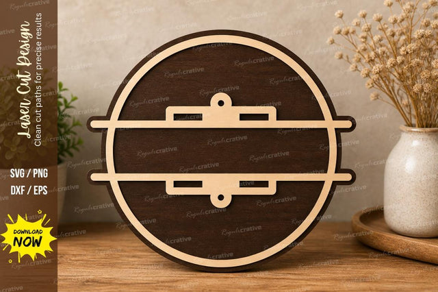 Round Name Plate Frame laser Cut svg Cutting file SVG Regulrcrative 