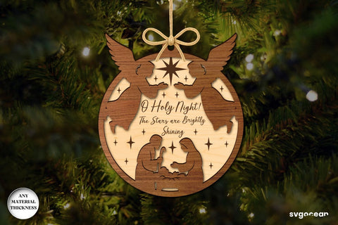 Round Nativity Ornaments Laser Cut SVG SvgOcean 