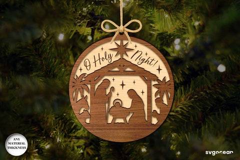 Round Nativity Ornaments Laser Cut SVG SvgOcean 