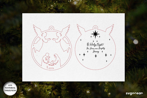 Round Nativity Ornaments Laser Cut SVG SvgOcean 