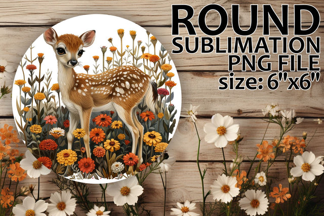 Round Ornament and Keychain Sublimation with Deer Sublimation afrosvg 