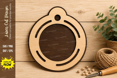 Round Ornament Blank Frame Laser Cut SVG Design SVG Regulrcrative 