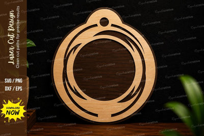 Round Ornament Frame Laser Cut SVG Design SVG Regulrcrative 