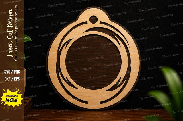 Round Ornament Frame Laser Cut SVG Design SVG Regulrcrative 