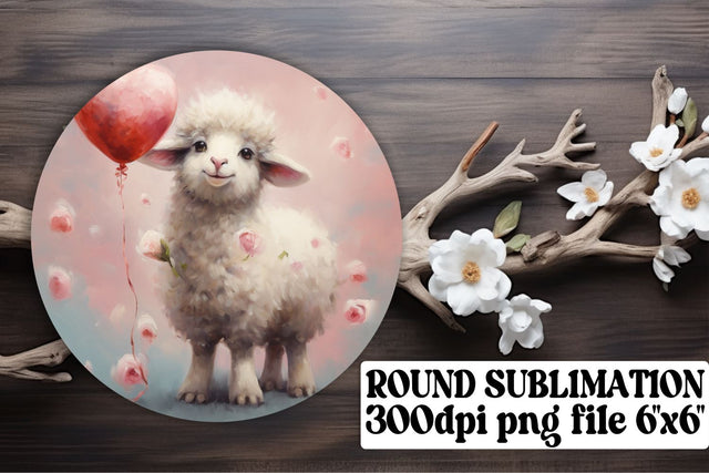 Round Ornament Love: Heart Balloon Animal Sublimation Sublimation afrosvg 