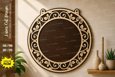 Round Ornamental Frame laser Cut svg Cutting file SVG Regulrcrative 