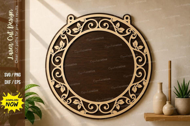 Round Ornamental Frame laser Cut svg Cutting file SVG Regulrcrative 
