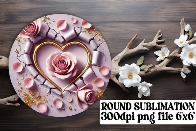 Round PNGs for stylish keychains, ideal for sublimation! , 3D Heart Sublimation afrosvg 