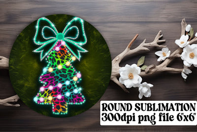 Round PNGs for stylish keychains, ideal for sublimation! , Neon Xmas Sublimation afrosvg 
