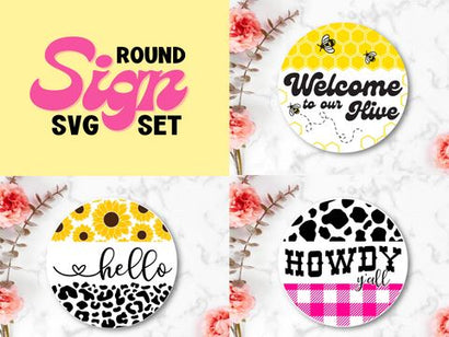 Round Sign SVG Set | Door Sign SVG So Fontsy Design Shop 