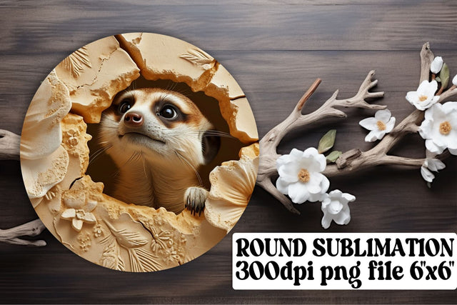 Round Sublimation Treasures - 3D Animal Parade Sublimation afrosvg 