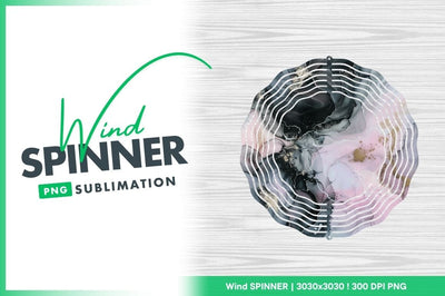 Round sublimation wind spinner with pink and black Sublimation Regulrcrative 