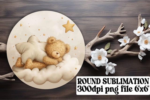 Round Teddy Keyring Treasures Sublimation afrosvg 