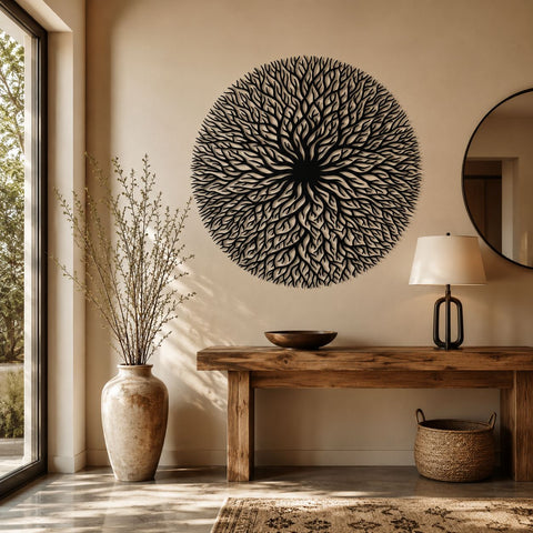 Round Tree of Life Laser SVG | Tree Wall Art DXF | Laser Cut File | CNC Plasma Cut Design | Metal Wall Decor Svg | Glowforge Svg SVG HappyDesignStudio 