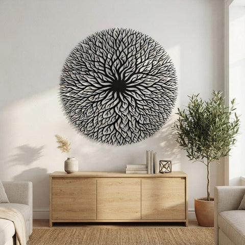 Round Tree of Life Laser SVG | Tree Wall Art DXF | Laser Cut File | CNC Plasma Cut Design | Metal Wall Decor Svg | Glowforge Svg SVG HappyDesignStudio 
