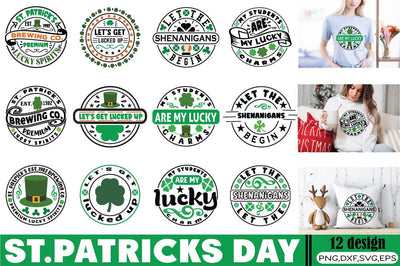 Round Vintage St Patricks Day SVG Bundle SVG Angelina750 