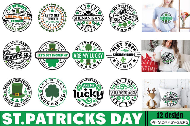 Round Vintage St Patricks Day SVG Bundle SVG Angelina750 