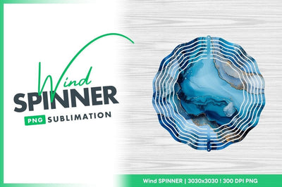 Round wind spinner blue marble png sublimation Sublimation Regulrcrative 