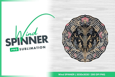 Round Wind Spinner Png with Floral Pattern and Sublimation Design Sublimation Regulrcrative 