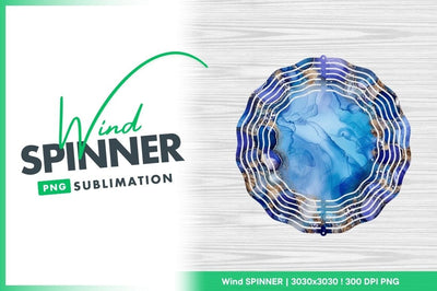 Round wind spinner sublimation design blue marble effect Sublimation Regulrcrative 