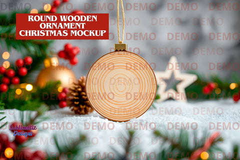 Round Wood Ornament Mockup Mock Up Photo Sublimatiz Designs 