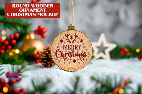 Round Wood Ornament Mockup Mock Up Photo Sublimatiz Designs 