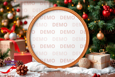 Round Wooden Christmas Mockup Mock Up Photo Sublimatiz Designs 