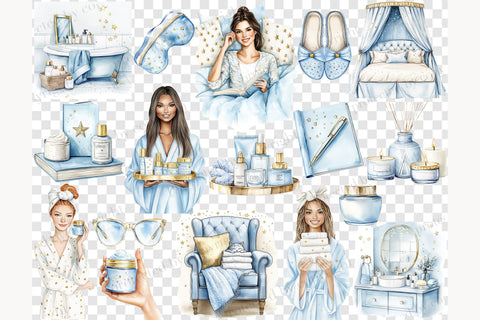 Routine Clipart | Self Care PNG Bundle SVG GlamArtZhanna 