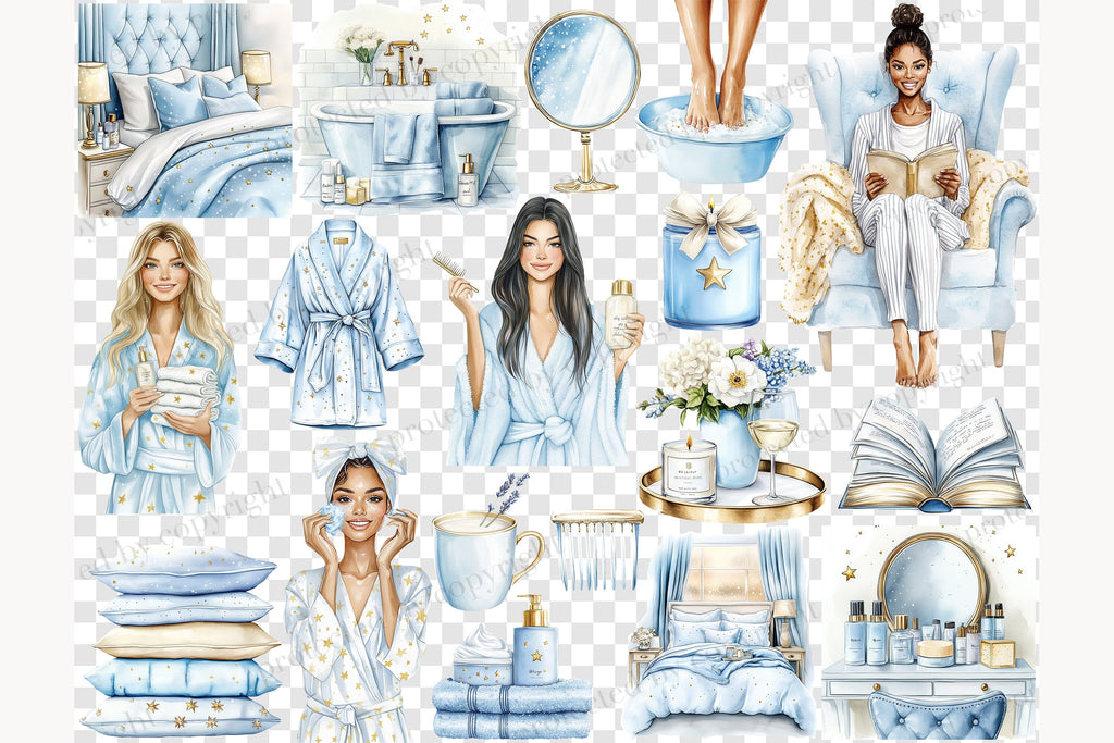 Routine Clipart | Self Care PNG Bundle - So Fontsy