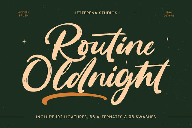 Routine Oldnight - Modern Brush Font Font Letterena Studios 