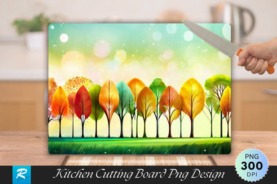 Row of Trees Deliberate Celebration Cutting Board Sublimation Regulrcrative 