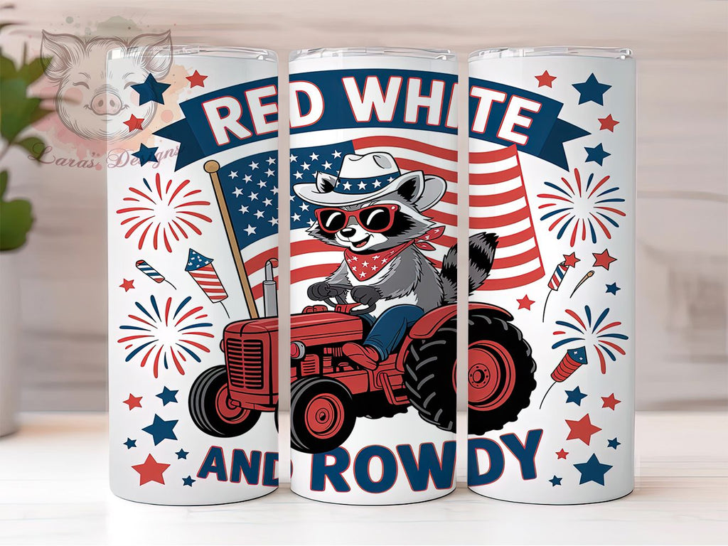 Rowdy Racoons Rowdy Raccoon 4th of July Patriotic Tumbler Wrap, Rowdy Raccoon Wrap ...