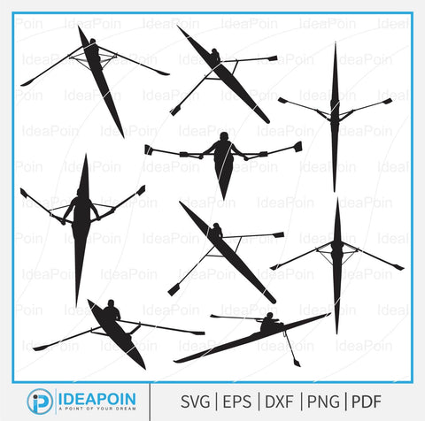 Rowing SVG, Rowing SVG Bundle, Rowing Oar Svg, Rowing Silhouette, kayak SVG, Oar Silhouette, Rowing Cut Files, Paddle Svg, Paddle Silhouette SVG Dinvect 