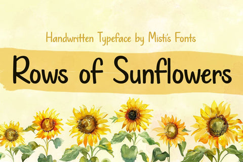Rows of Sunflowers Font Misti's Fonts 