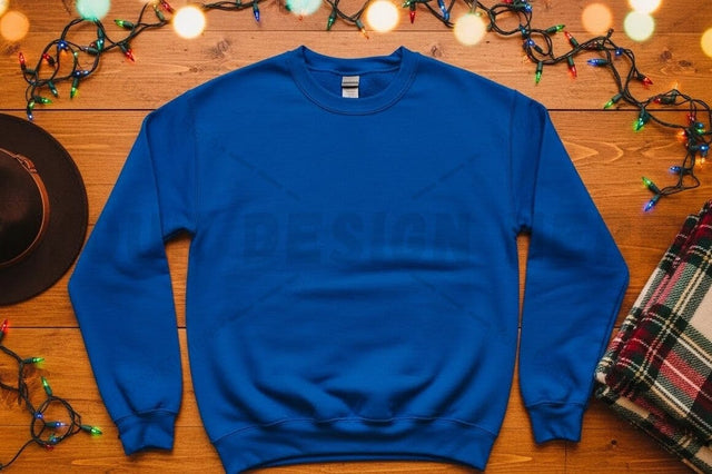 Royal blue crew neck sweatshirt mockup Mock Up Photo Designangry 