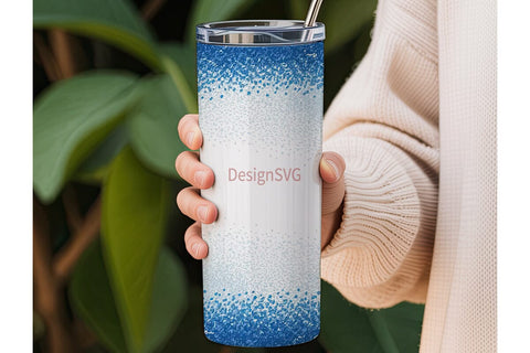 Royal Blue Glitter 20oz Tumbler Wrap Sublimation DesignSVG 