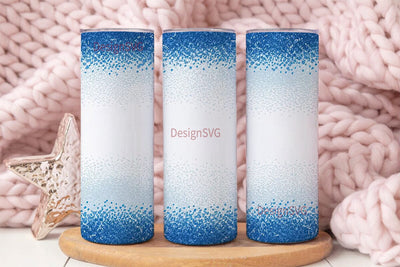 Royal Blue Glitter 20oz Tumbler Wrap Sublimation DesignSVG 